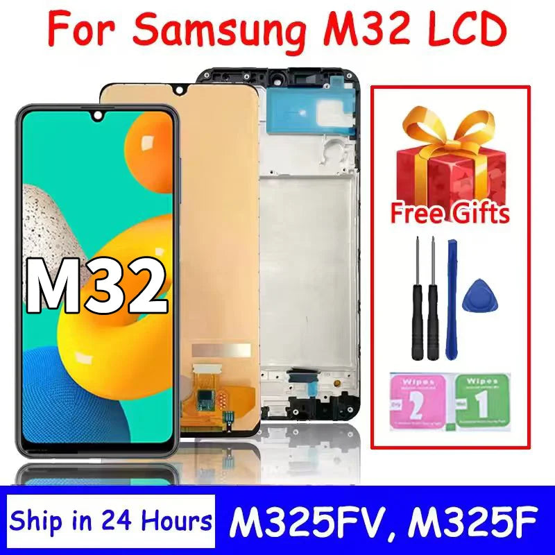 Schermo Display M325 per Samsung M32 LCD M325F M325FV/DS M325FV M325F/DS Sostituzione Gruppo Digitalizzatore Touch Screen