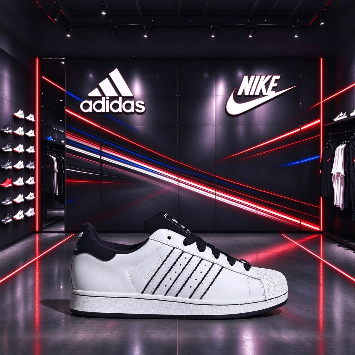 Sneakers classiche adidas Originals Shell Toe bianche e nere con colorblock, scarpe sportive casual KI9521