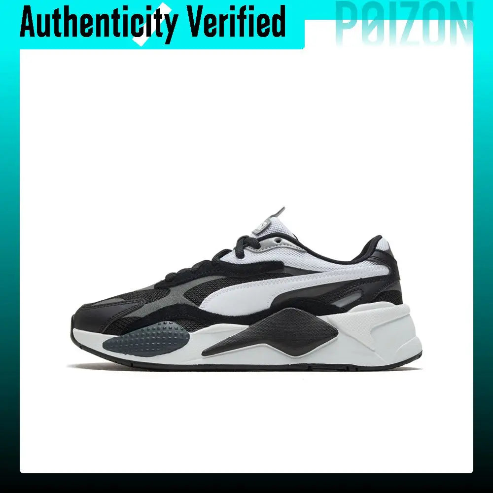 Scarpe casual PUMA RS-X, modello unisex, altezza bassa, colore nero/bianco, 371570-13.