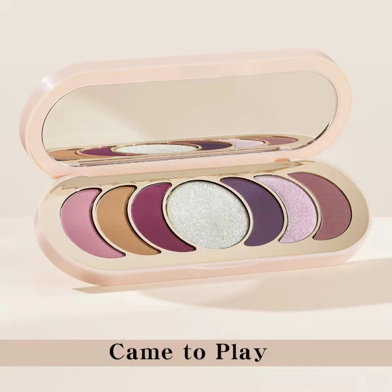 Nuova Palette Ombretti Rare Beauty 7 Colori Rosa Perlato Opaco Glitterato Pigmenti Occhi Brillanti
