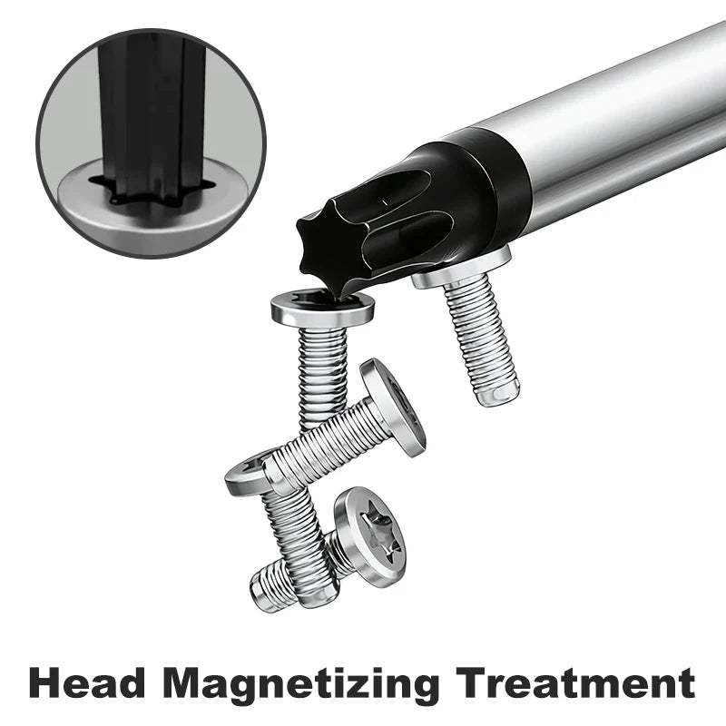 Set di Cacciaviti Torx T8 T10 T15 T20 T25 T27 T30 T40 in Cromo Vanadio con Punta Magnetica Antiruggine, Manico in TPR, Alta Coppia, Utensile a Stella
