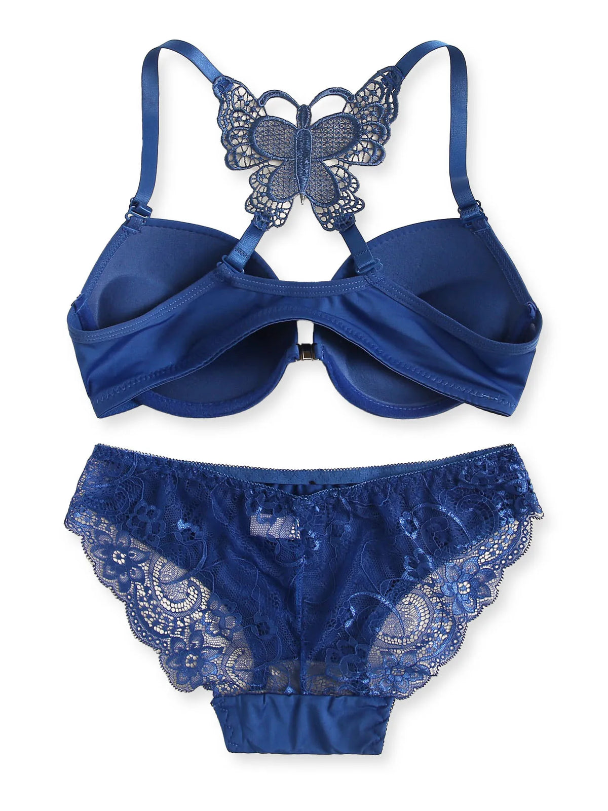 Set da 2 pezzi di vendita caldo di reggiseno rosso sexy con bottoni frontali bellissimo reggiseno moda farfalla posteriore push up set da donna A2120