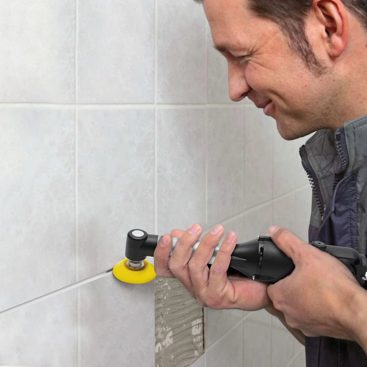 Lucidatrice Elettrica Portatile per Fughe di Piastrelle da 350W, Lucidatrice per Fughe di Piastrelle in Ceramica per Pavimenti, Corridoi e Decorazioni Domestiche