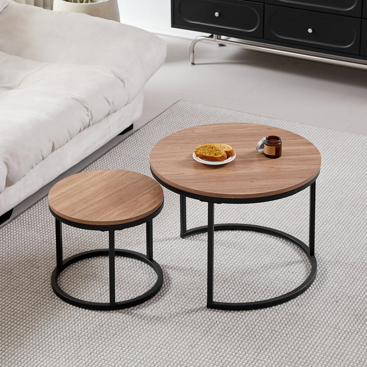 2 pezzi tavolino nordico 2 in 1 combinazione rotonda tavolo da tè per ufficio moderno e minimalista divano per la casa Ins tavolino soggiorno