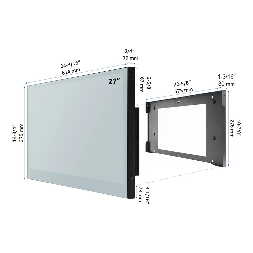 Souria 27 pollici Specchio magico TV LED impermeabile per bagno DTV Sintonizzatore WiFi Android TV Hotel Pubblicità SPA Salon US DVB-T T2 C