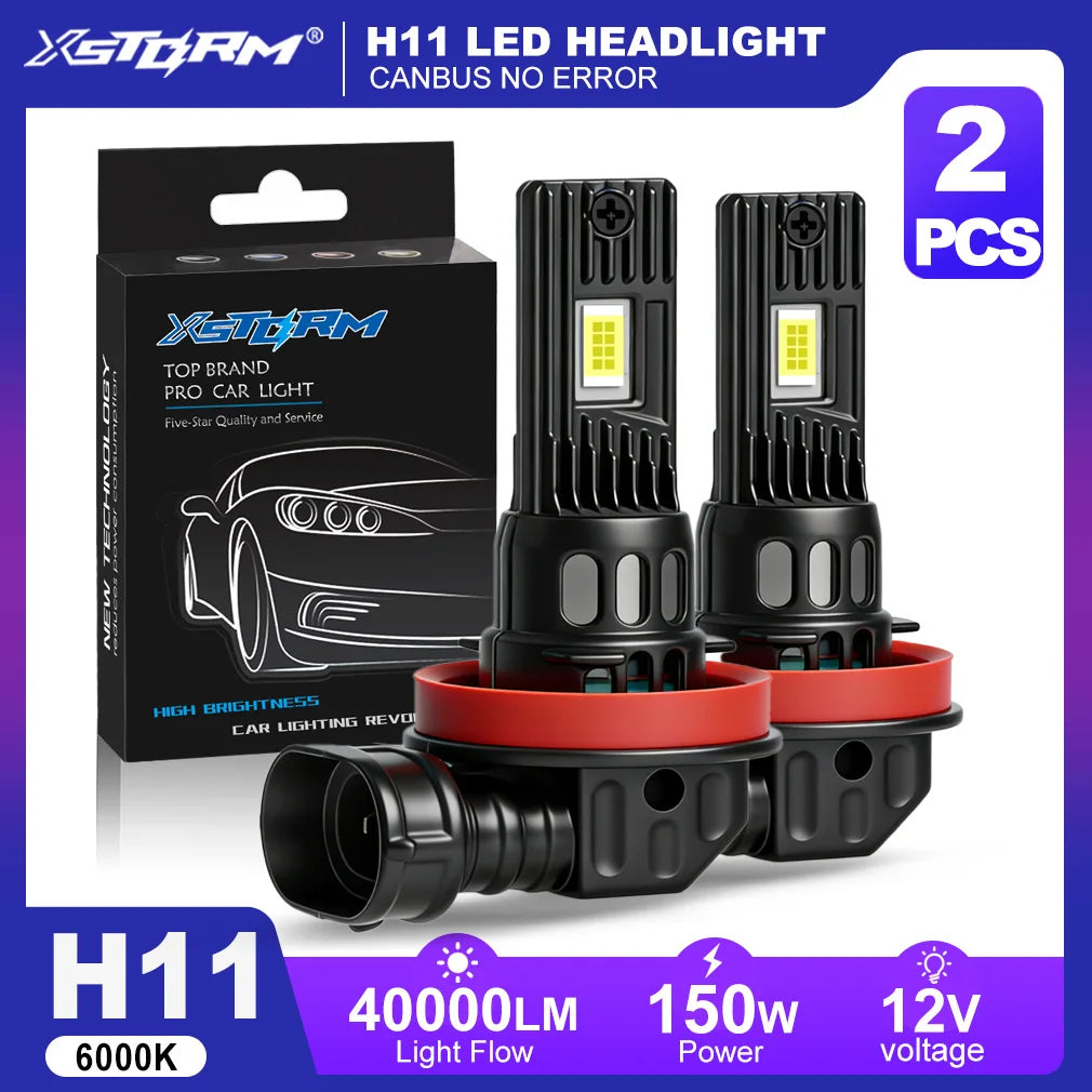 Fari LED XSTORM H11 9005 Canbus 40000LM 150W, Lampadine per Auto H11, Luci LED per Auto HB3, Fari Fendinebbia 6000k 12V
