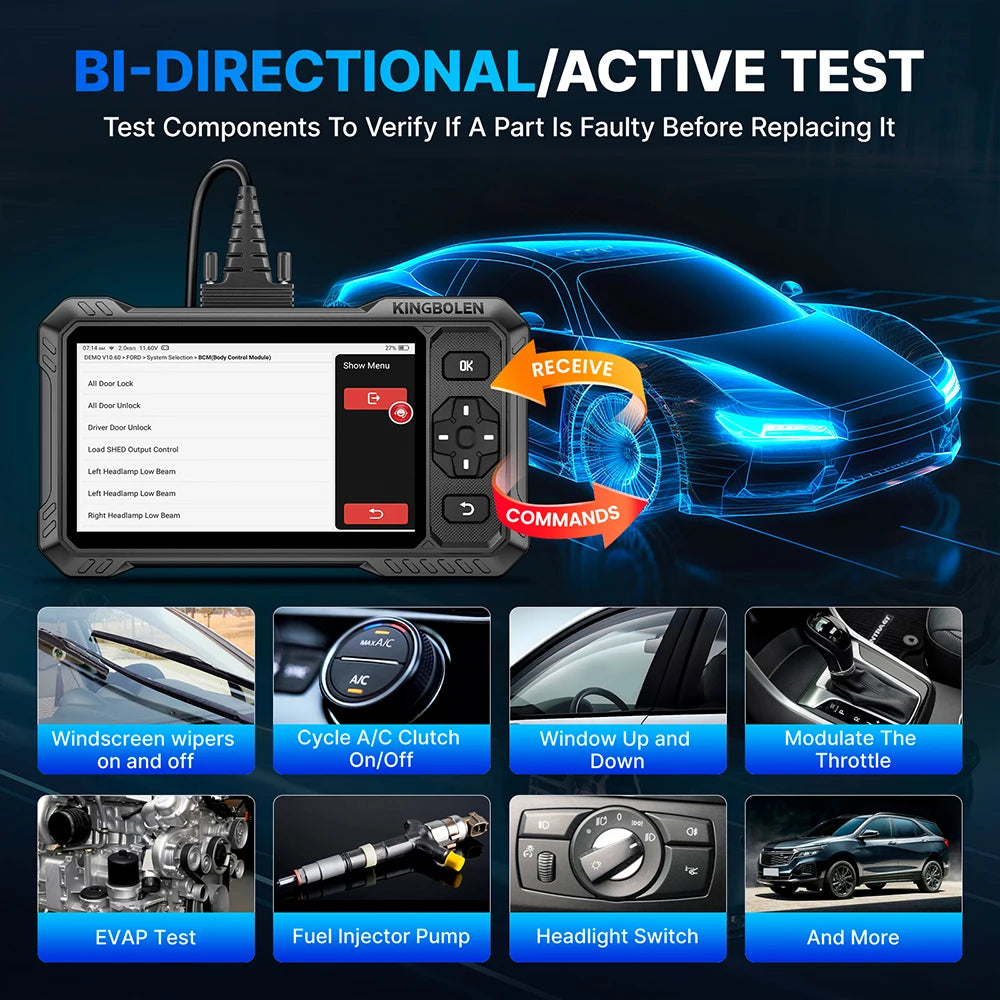 KINGBOLEN S6 ELITE 2026 Scanner OBD2, Strumento Diagnostico Completo per Tutti i Sistemi, CANFD Bidirezionale, 15 Funzioni di Reset, Aggiornamenti Online Gratuiti