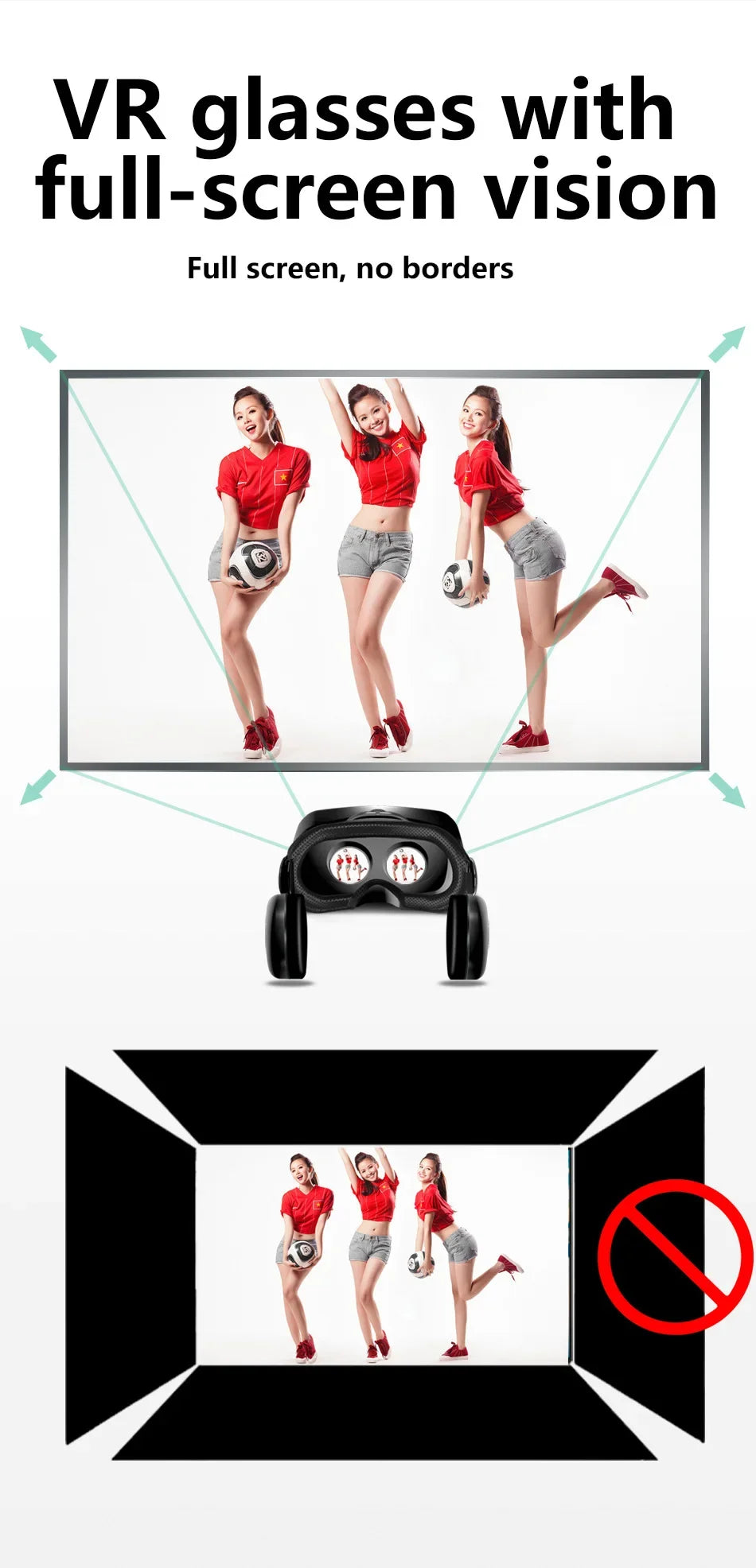 VRG Pro Realtà Virtuale Occhiali VR Dispositivi per cuffie Viar 3D Occhiali per casco Lenti Smart per Smartphone Cellulare Set di giochi per dispositivi mobili