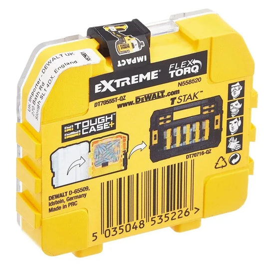 DEWALT DT70555T-QZ Set di punte per cacciavite Extreme FLEXTORQ PH2 da 25 pezzi da 25 mm in una piccola custodia sfusa, accessori per utensili elettrici