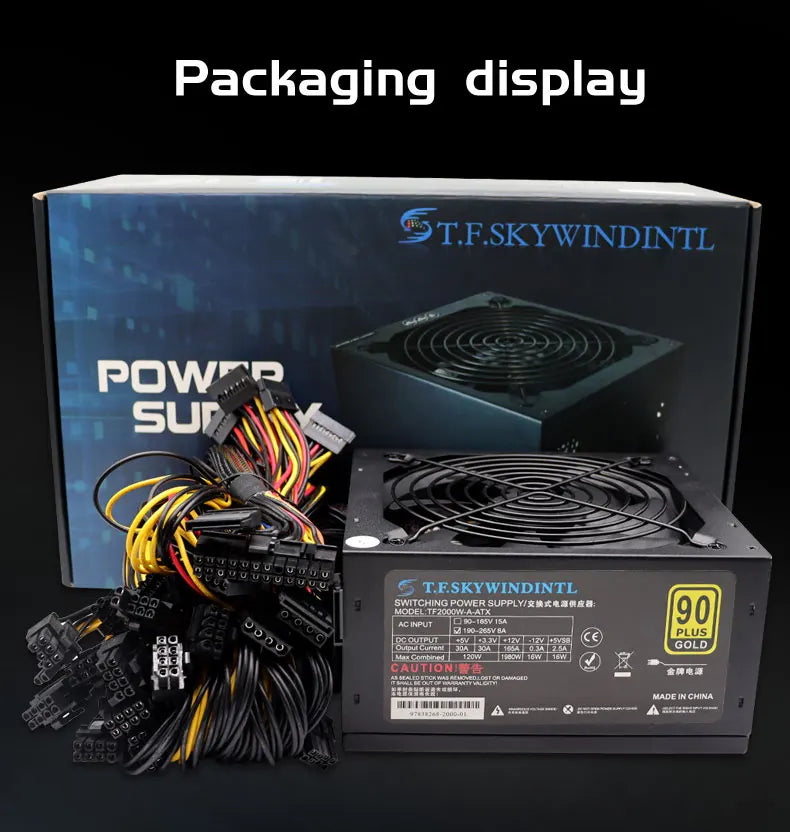 T.F.SKYWINDINTL nuovo 2000W ATX PSU alimentatore minerario supporto alimentazione PC 8 schede Display GPU 95% efficienza per BTC Bitcoin Miner