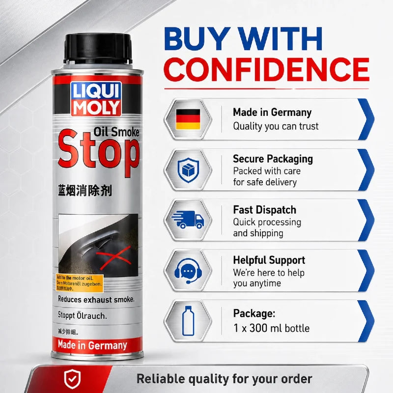 LIQUI MOLY 8901 Oil Smoke Stop 300ml Additivo per Olio Motore Riduttore di Fumo Blu per Motori a Benzina e Diesel