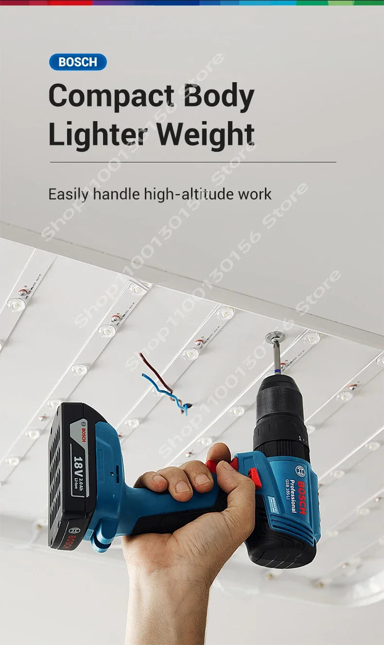 BOSCH GSB 185-LI Trapano avvitatore a percussione senza fili Brushless 18V, Avvitatore elettrico multifunzione, Utensili elettrici GSB185-LI