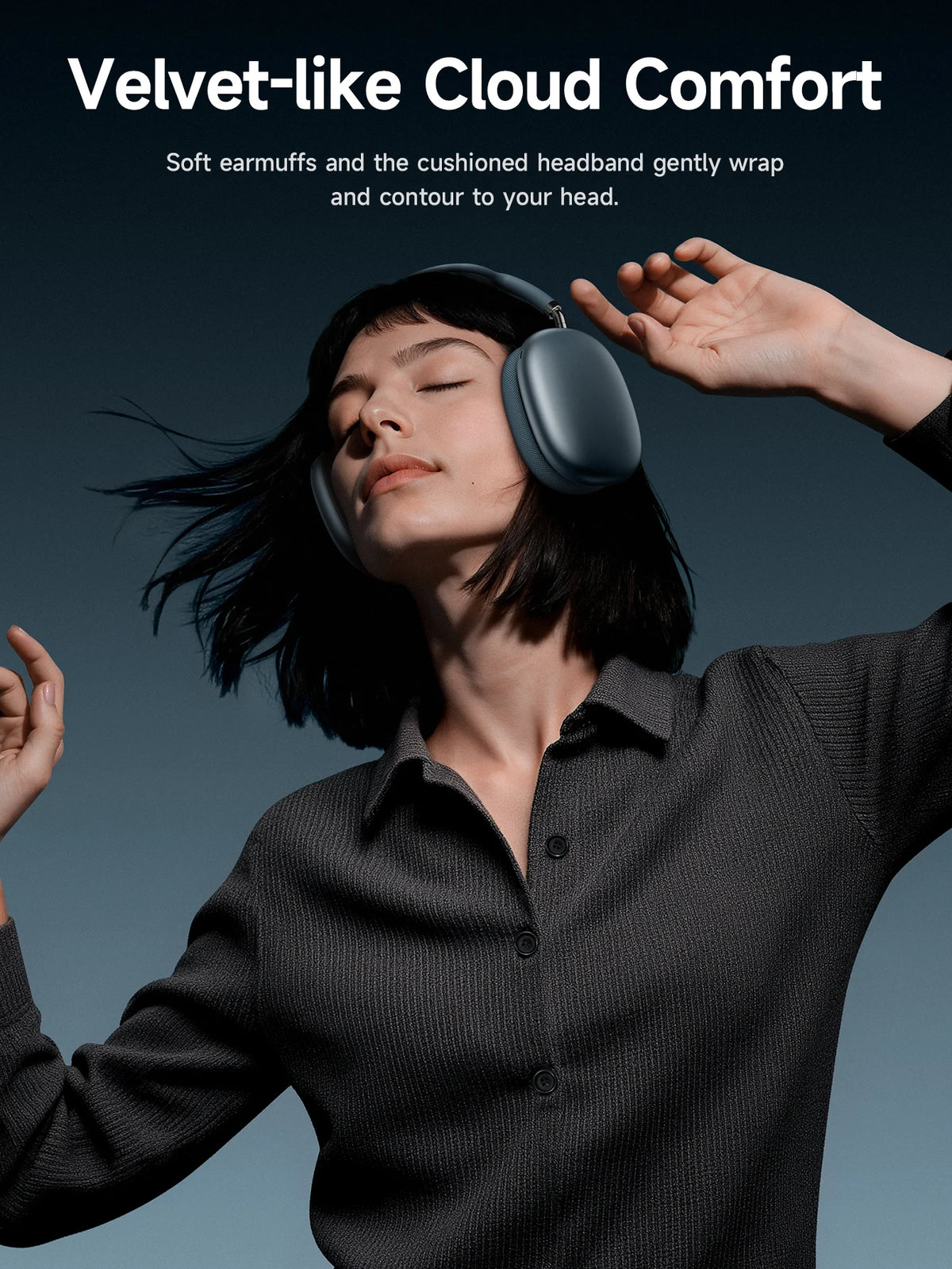 Cuffie Bluetooth HOCO W65 Plus con cancellazione del rumore ANC, auricolari wireless over-ear, suono Hi-Fi, cuffie sportive con pulsante.