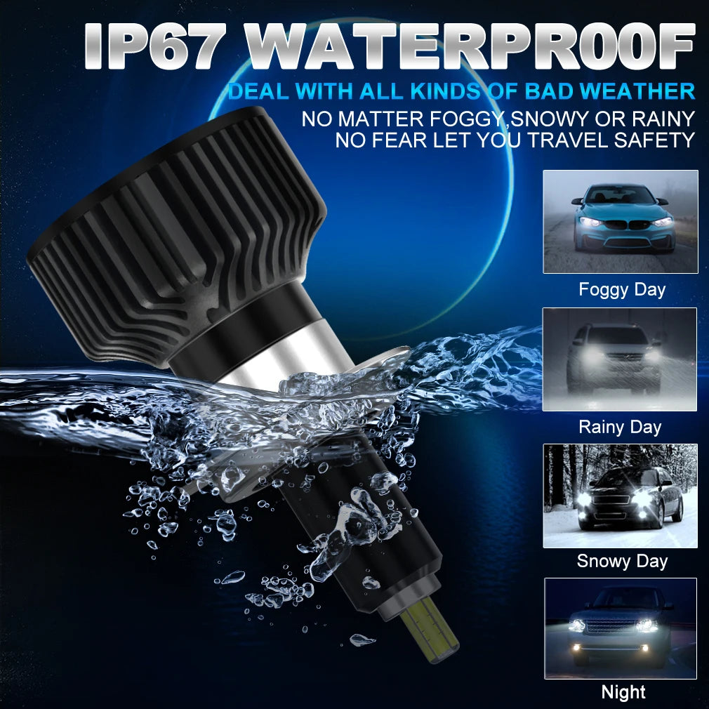 XSTORM H7 Faro LED 100W 20000LM H1 H11 9005 9012 Luce LED a 360° Faro auto automatico con ventola turbo luce 6000K 18 chip