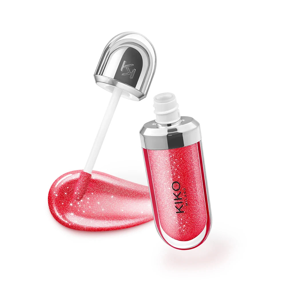Kiko 3D Hydra LipGloss, rossetto e lucidalabbra a lunga tenuta, impermeabile, idratante, con effetto luminoso, blush, colori: brun, rosa, perla, mauve, eyeliner.