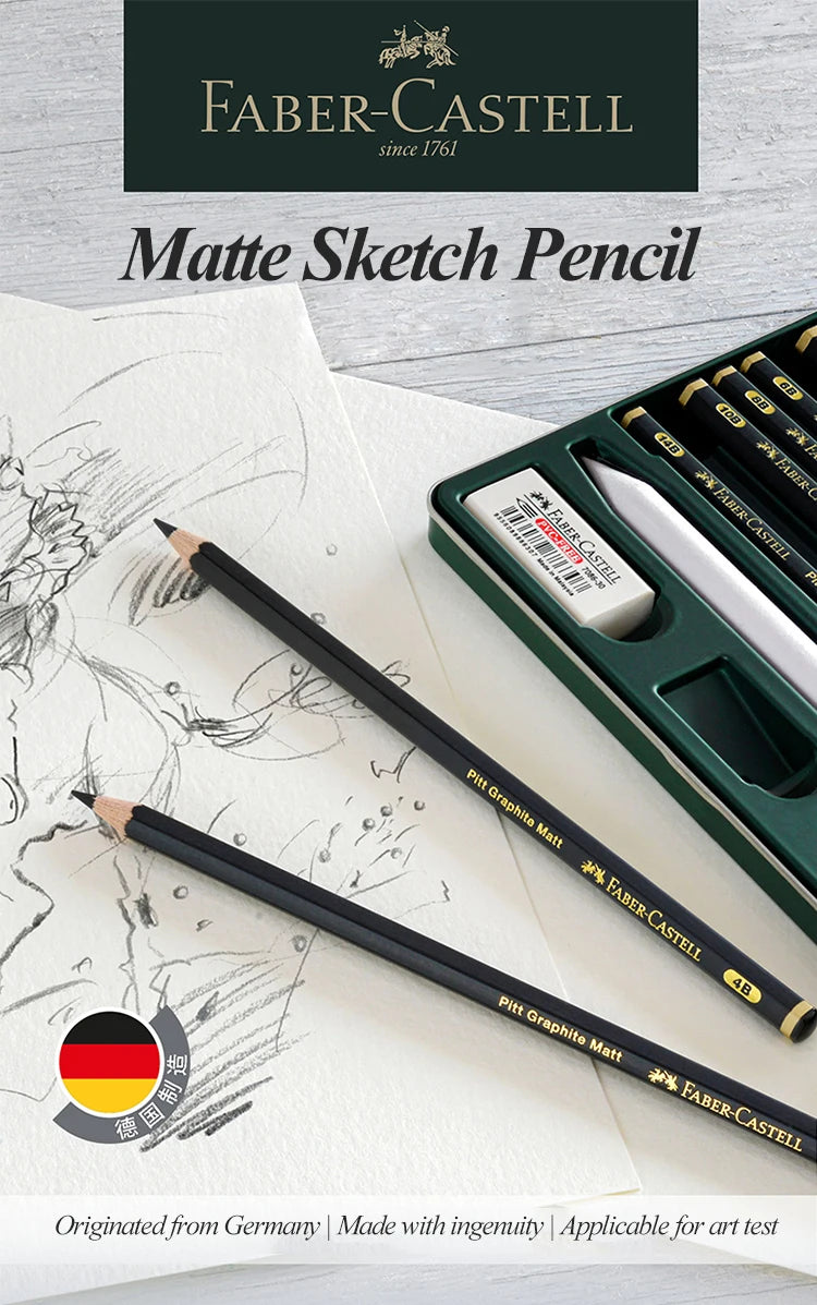 Faber-Castell 8/12pcs Set Matte Sketch Pencil Art Graphite per schizzo Black Lead Writing Drawing matite di grafite forniture