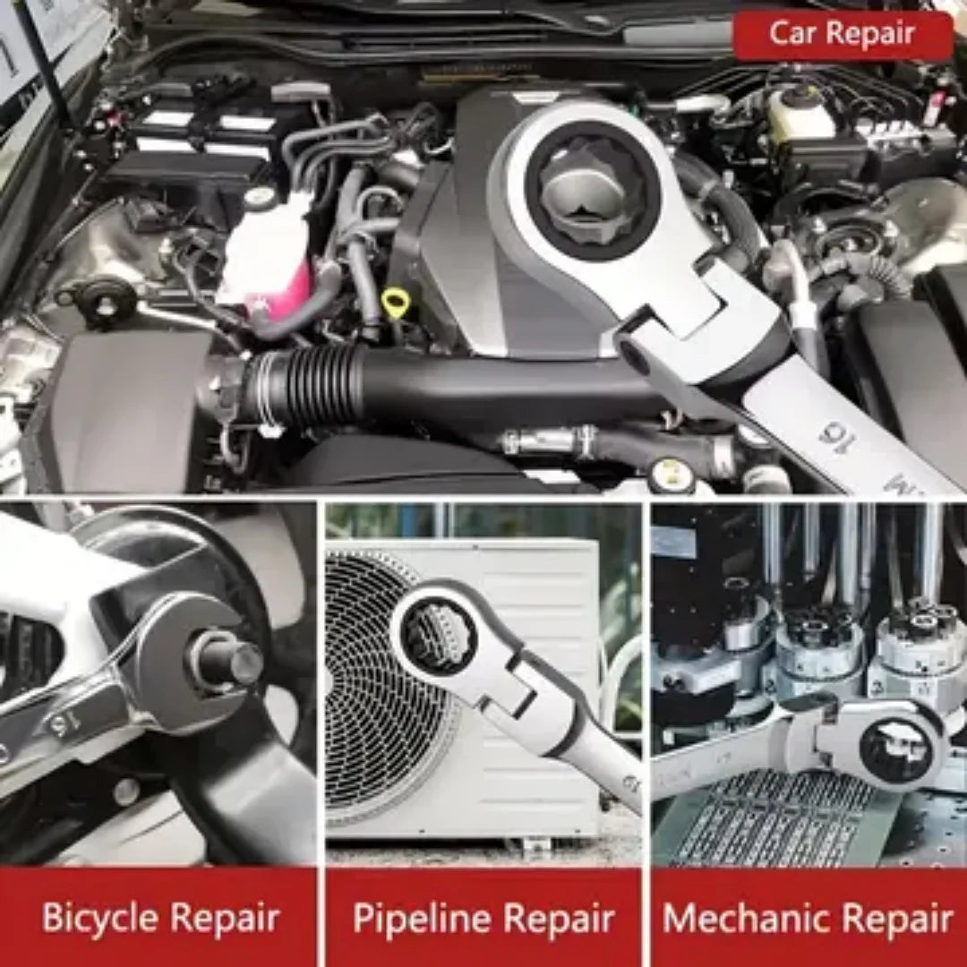 Set di 10 Chiavi per Riparazione Auto, Utensili Manuali Adatti per Manutenzione Automobilistica, Officina, Fai-da-Te Domestico e Riparazioni Meccaniche