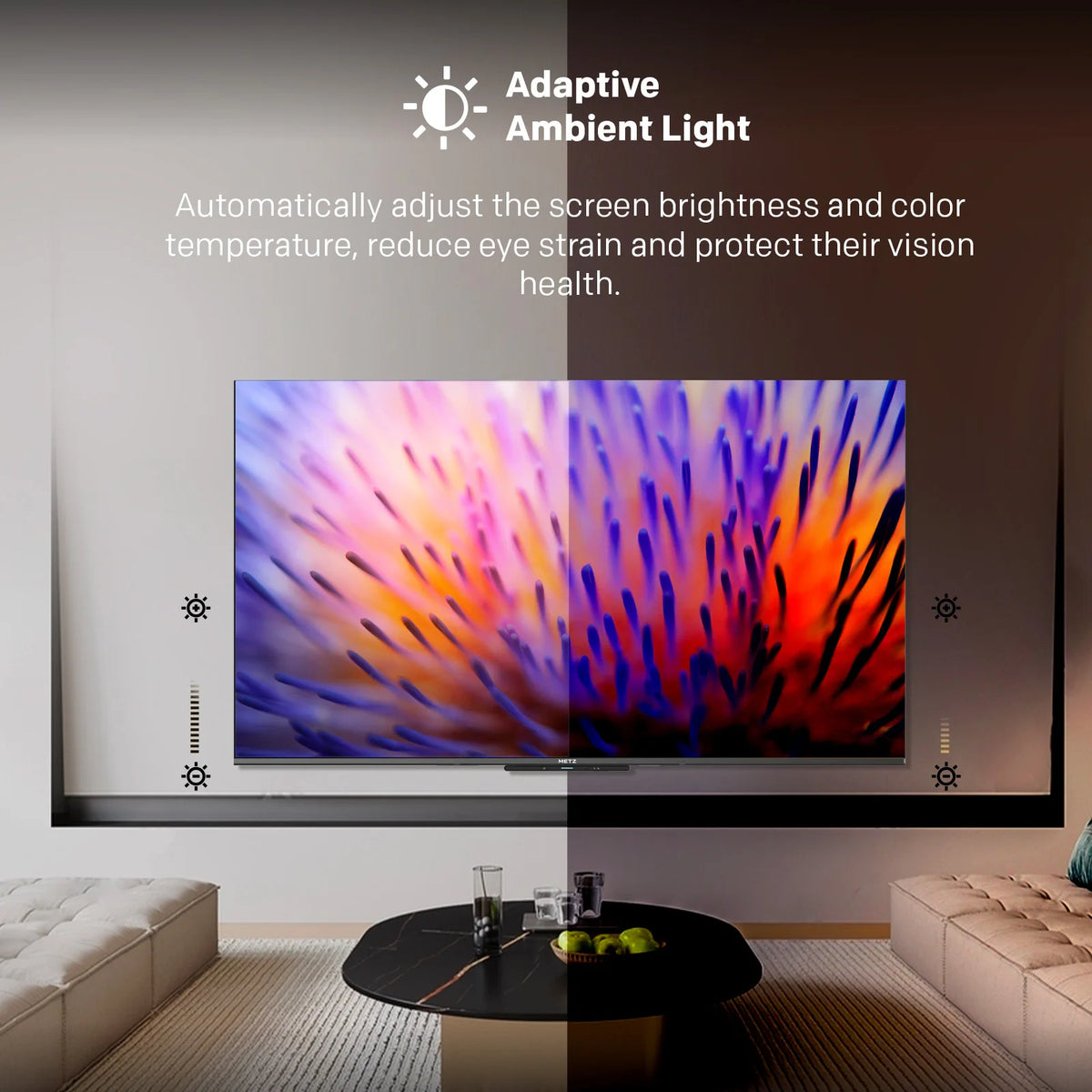 Smart TV Metz Qled+ 4K UHD 43" con Google TV e schermo opaco antiriflesso, Dolby Vision, Dolby Atmos, HDR, Wi-Fi 2024 43Mqe7600Z