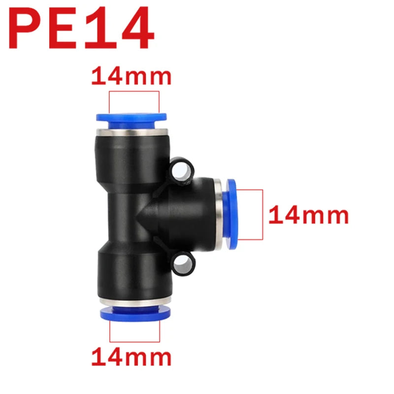 10 pz. Connettore pneumatico PE PEG, raccordo rapido a T riduttore a 3 vie, tubo in plastica, connettore per tubo da 4/6/8/10/12 mm