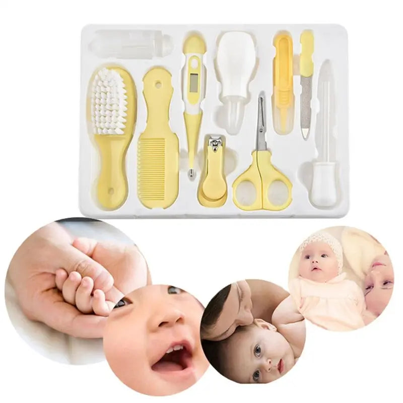 10 Pz/set Kit Assistenza Sanitaria Per Bambini Unghie Capelli Assistenza Sanitaria Termometro Spazzola Per Toelettatura Clipper Massaggiagengive Spazzolino Da Denti Elementi Essenziali Per Bambini