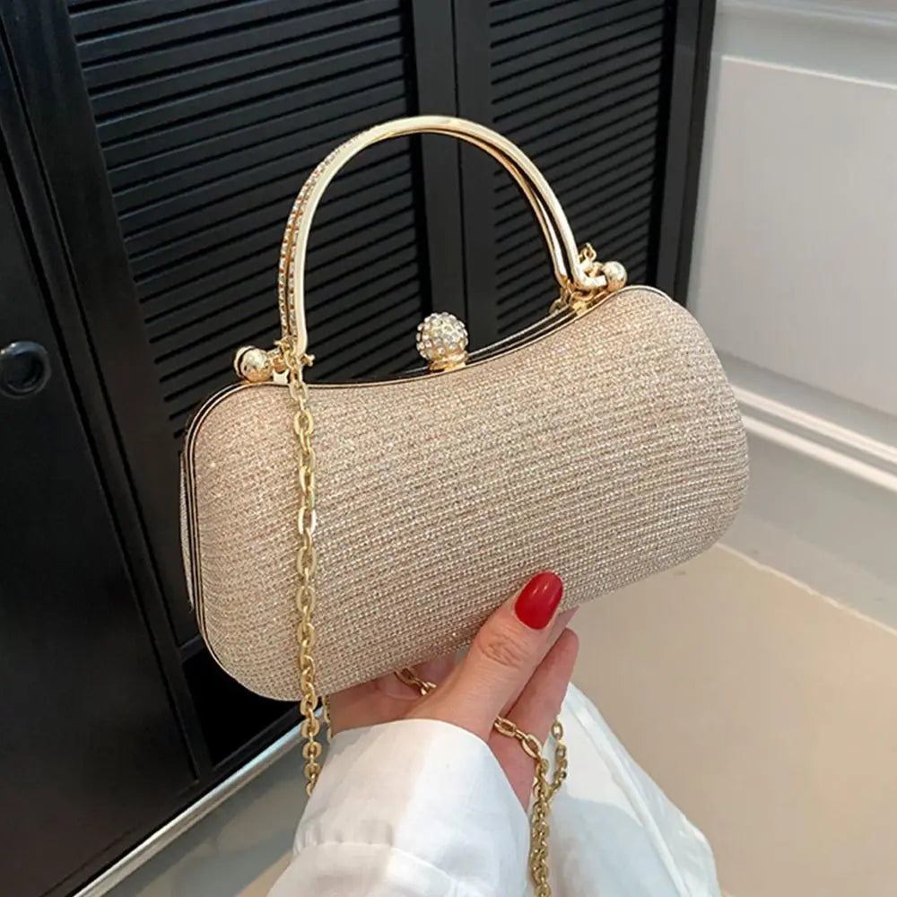 Borsa da sera da donna con perline da sposa Borsa da pranzo Borse a tracolla a catena Elegante pochette con strass Borsa da sera a forma di uovo