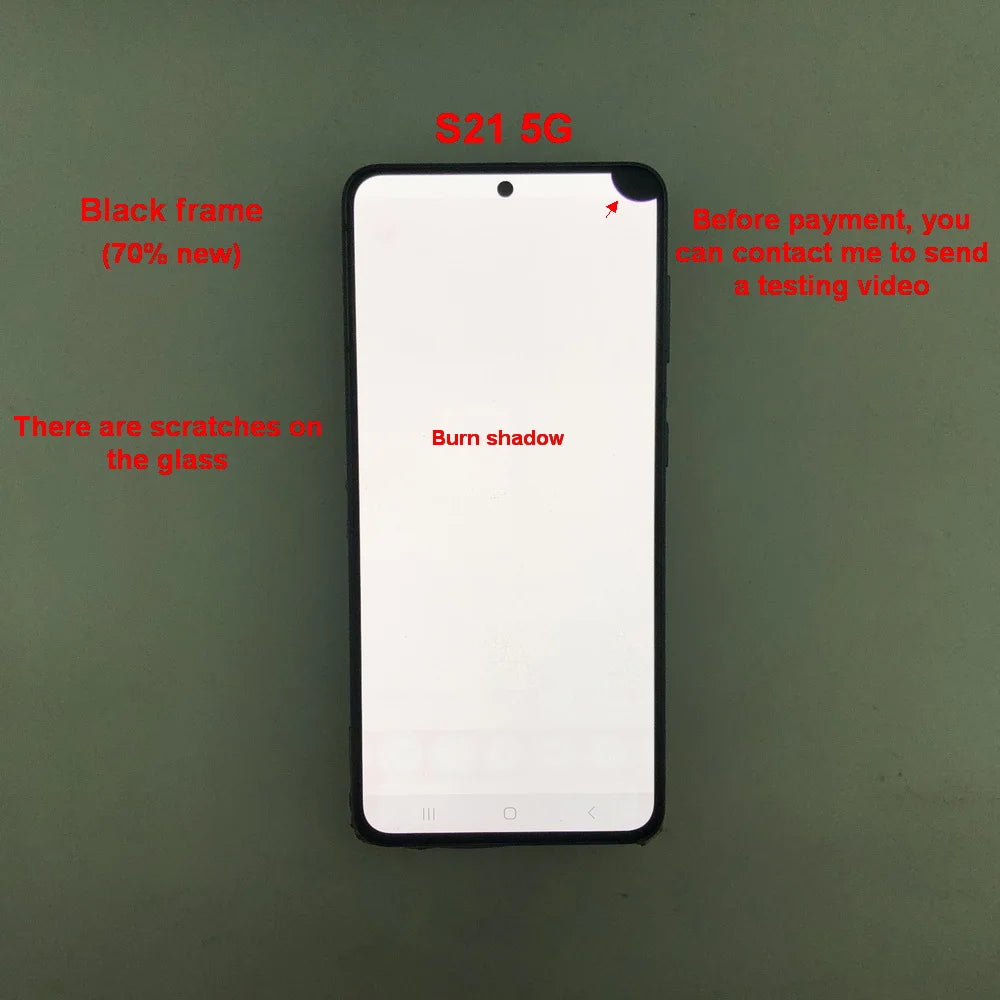 Display LCD Super AMOLED per Samsung S21 5G G990F G991F G991U G991B/DS, Schermo Touch Digitizer 6.2'' con Difetti, Ricambio Schermo