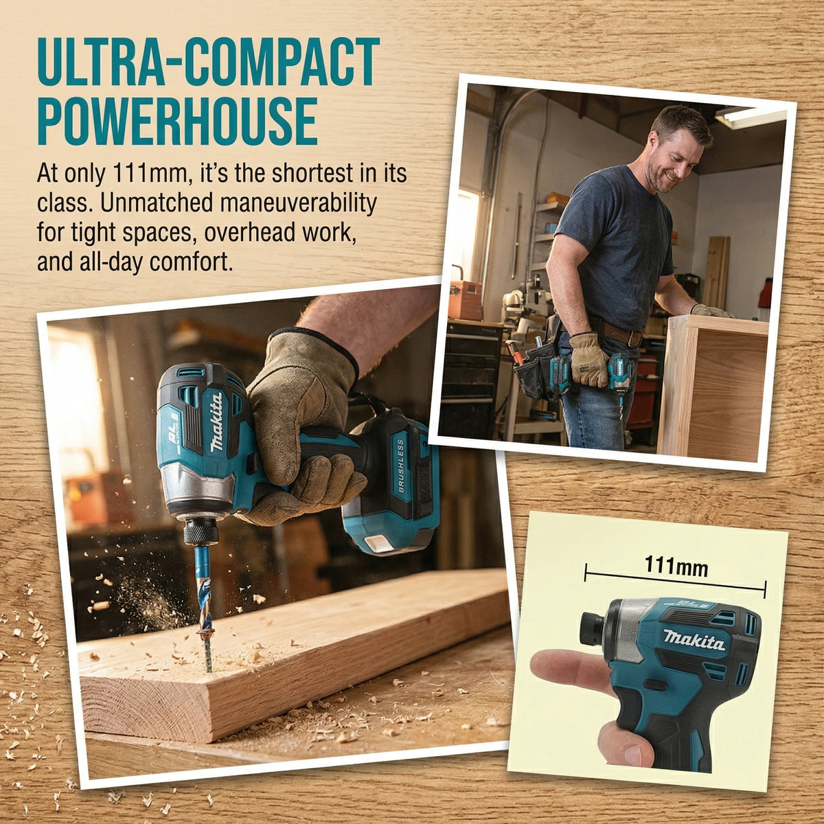 2026 Makita DTD173 Avvitatore a Impulsi Senza Fili 18V con Motore Brushless, Trapano Elettrico per Legno/Bulloni/Modalità T, Utensile Elettrico Ricaricabile