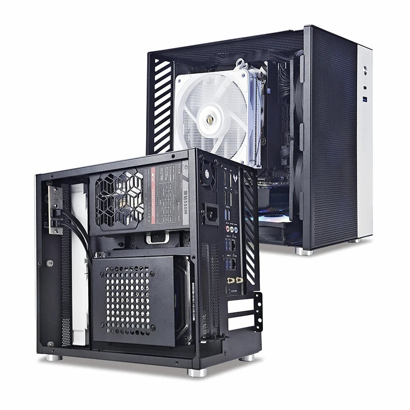 METALFISH T20 Mini ITX Custodia bianca 9L Supporto telaio PC compatto Flex PSU/240mm GPU/100mm Dispositivo di raffreddamento/180 Dispositivo di raffreddamento liquido