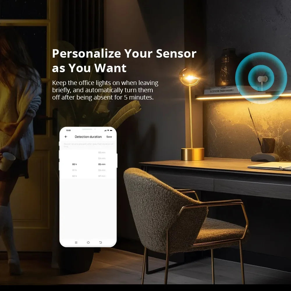 SONOFF SNZB 06P Zigbee Sensore di presenza umana Rilevatore di SNZB-06P Rilevamento della luce di movimento Automazione domestica intelligente Funziona con Alexa Google