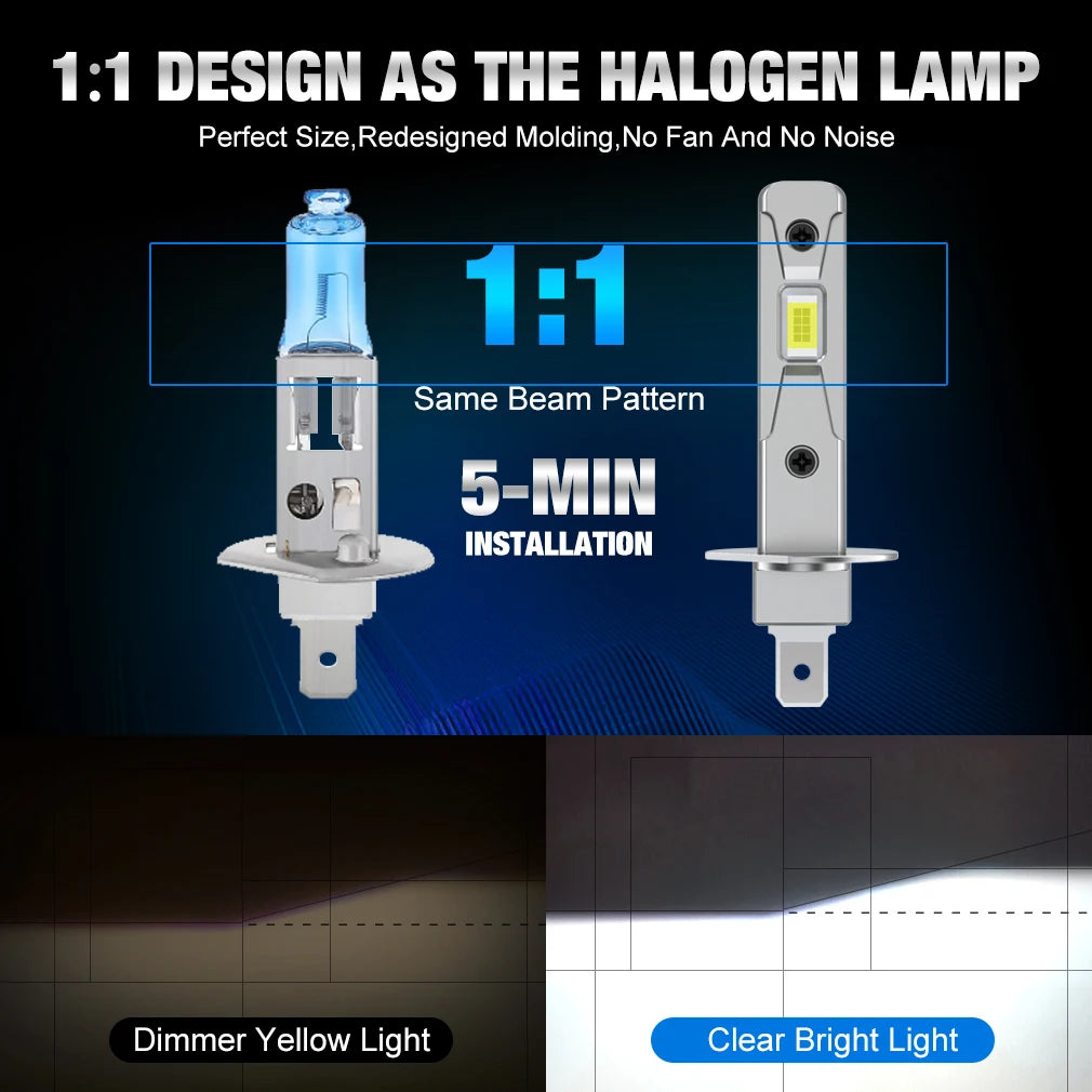 Fari a LED XSTORM H1 Canbus 120W 20000LM Lampadine a LED H1 per fendinebbia 6000K Fari per auto Lampada a diodi per fendinebbia 12V Lampade bianche
