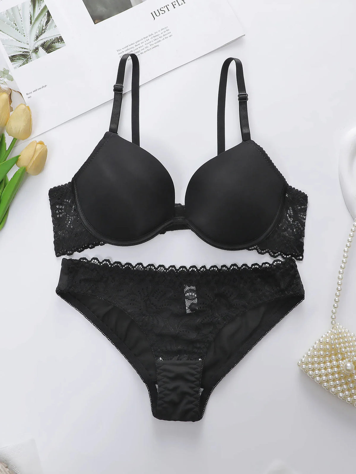 Set di biancheria intima sexy da donna in tinta unita Set di biancheria intima push up raccolta Set di biancheria intima senza cuciture comoda e aderente quotidiana 3208