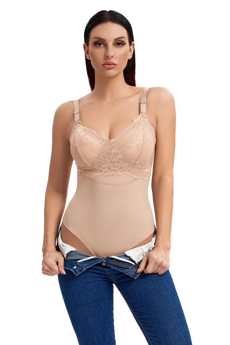 Perizoma in pizzo Body Shapewear Donna Nuovo Shaper per tutto il corpo Vita sottile Tummy Control Intimo Pancia piatta Corsetto liscio Nudo