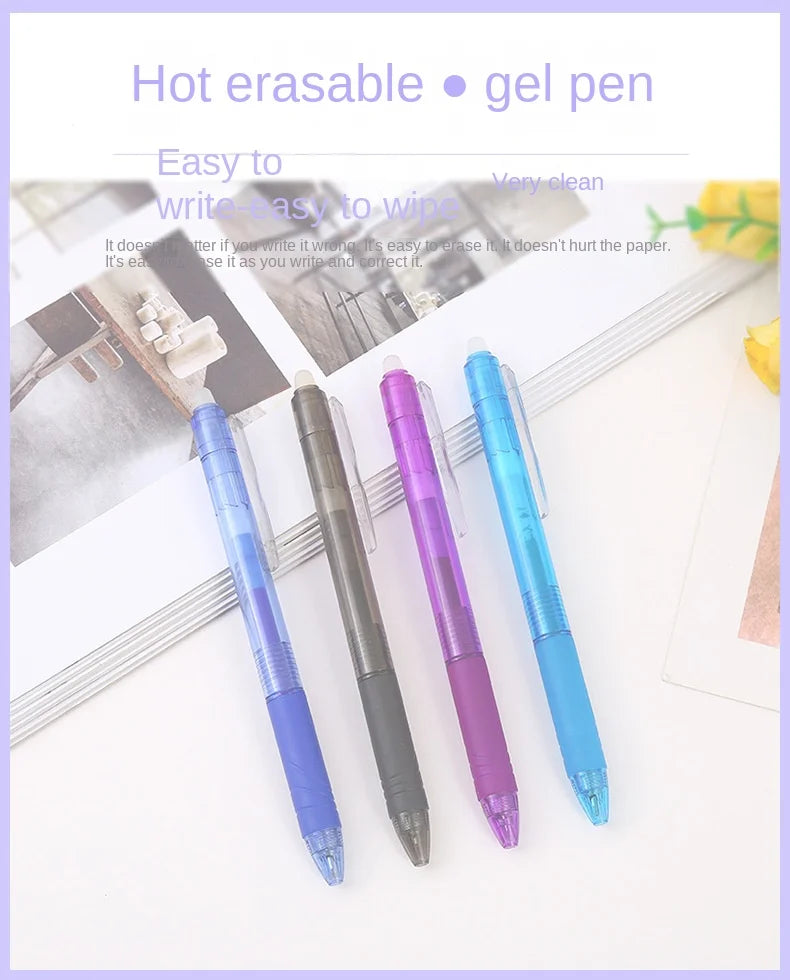 0.7mm Penna Cancellabile Magica Presse Penna Gel Set 8 Colori Cancellabile Asta di Ricarica Inchiostro Gel Cancelleria Penne Retrattili Maniglia Lavabile Asta
