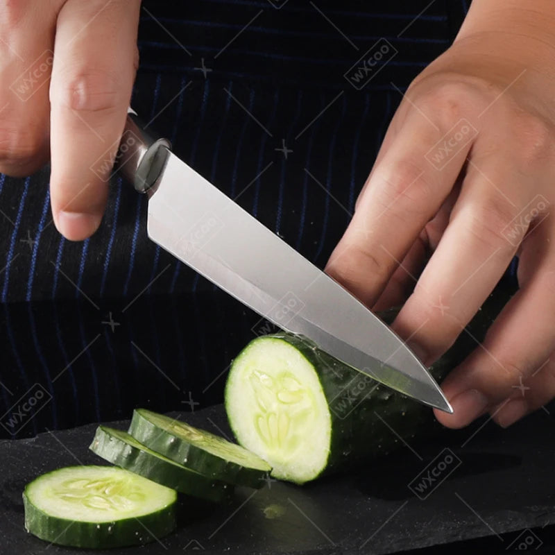 WXCOO Coltello da Sbucciatura da 5 Pollici, Utensile da Cucina per Frutta e Verdura, Coltello Multiuso in Acciaio Inossidabile per Frutta e Cucina