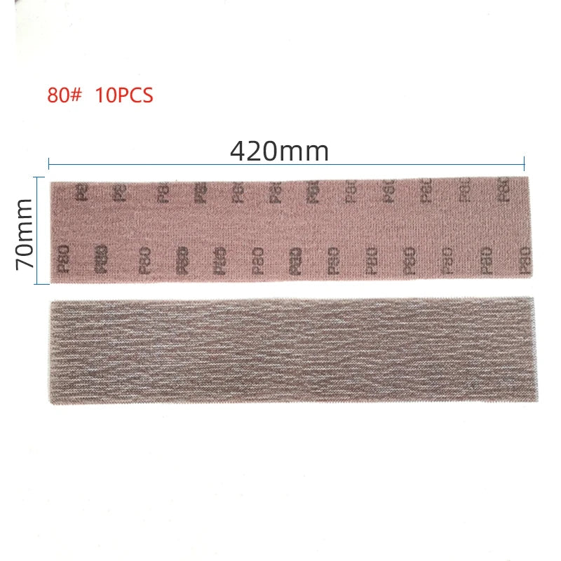 70x420mm Rettifica A Secco Maglia Carta Vetrata Rettangolare Floccaggio per Mirka Piallatura A Mano Auto Stucco Ampia Area Levigatrice