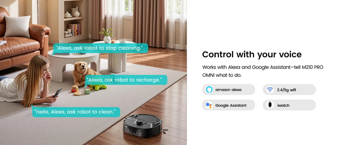 Robot aspirapolvere Lefant M265 con mappatura, 18000 Pa, rullo autopulente, lavaggio con acqua pulita, laser dToF, evita PSD, anti-groviglio, compatto, WiFi 2.4G/5G/Alexa/APP