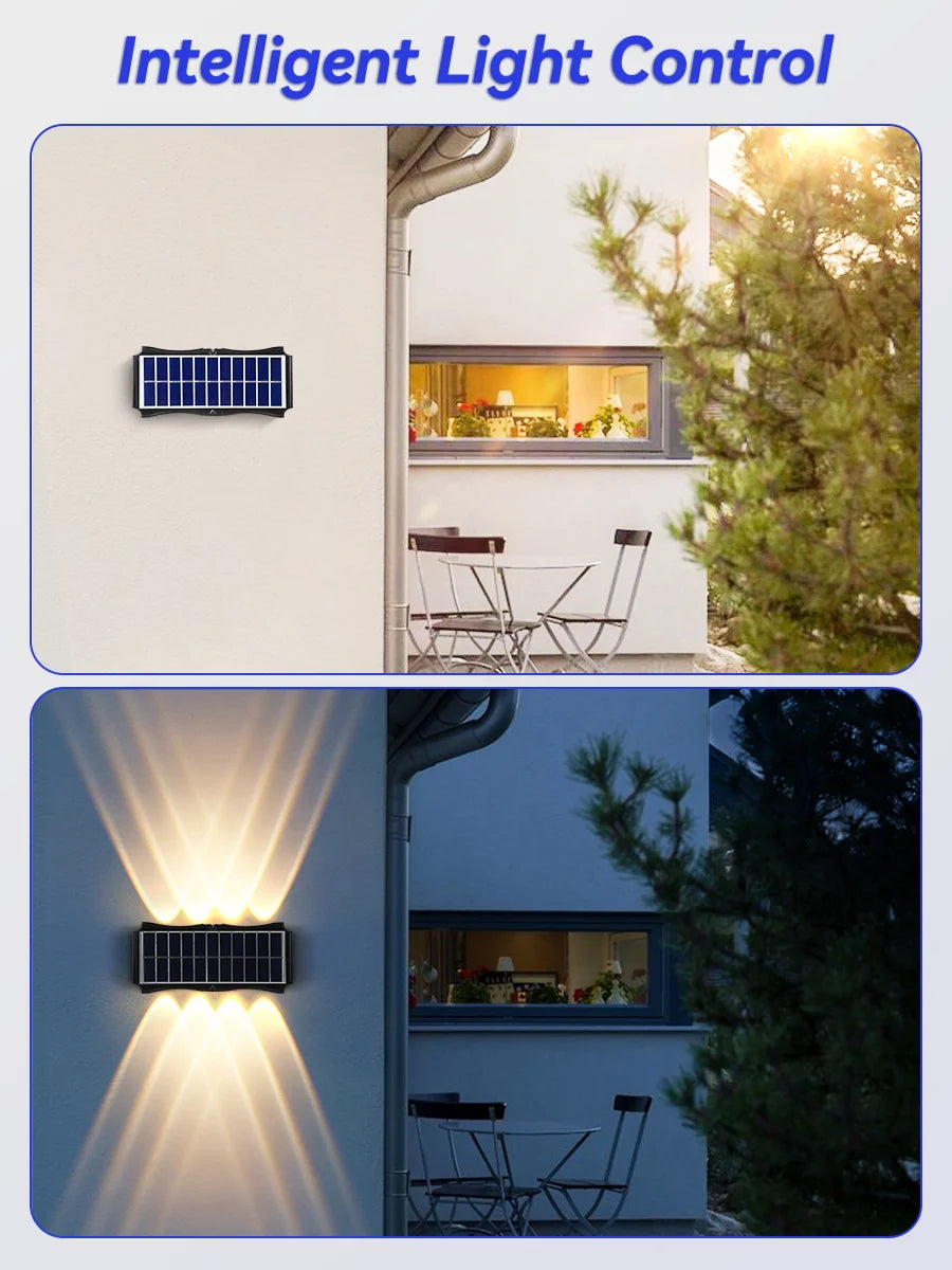 3 pezzi/1 pezzo Lampada da parete solare per cortile, strada, impermeabile, lampada da giardino esterna, decorazione solare per la casa, illuminazione da parete a LED per esterni