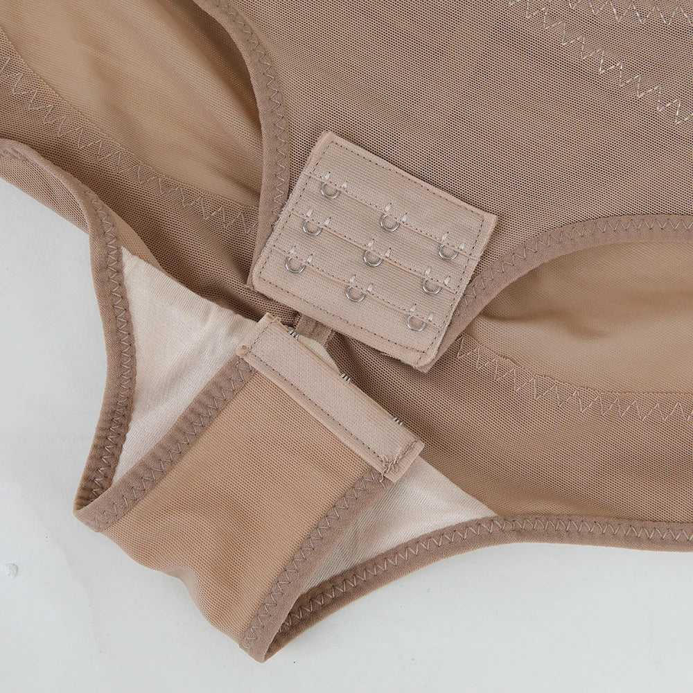 Body modellante per il corpo con controllo della pancia a vita incrociata per le donne Controllo completo del corpo con scollo a V Slip traspiranti in rete Intimo Sollevatore di testa