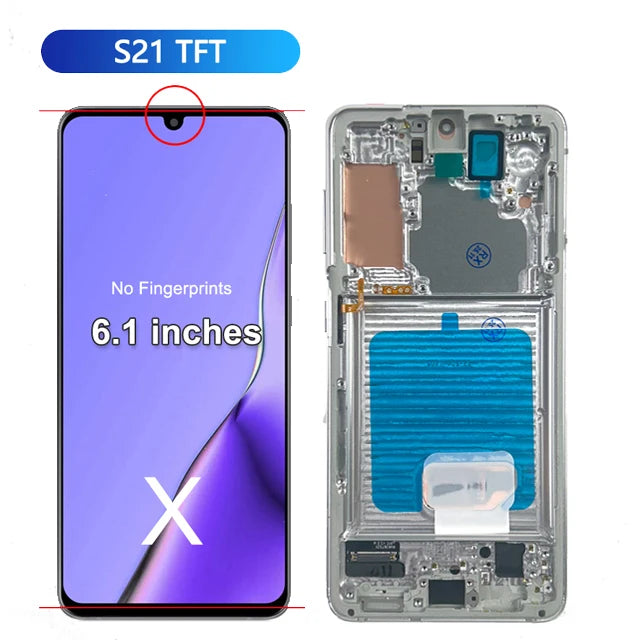 Nuovo display AMOLED per Samsung Galaxy S21 5G, display LCD touchscreen digitalizzatore per Samsung S21 G9910 G991B, ricambio display