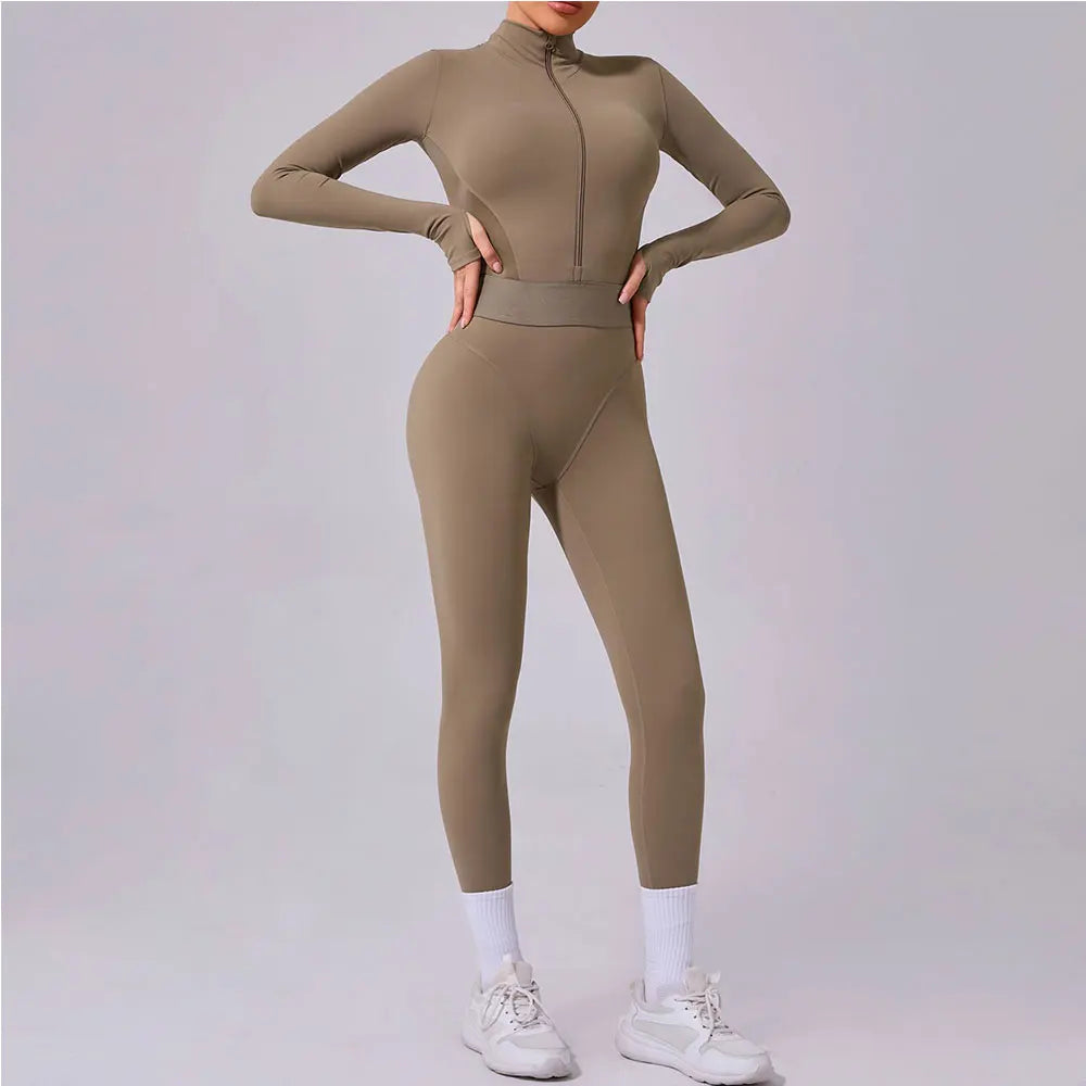 Tuta da donna Set da yoga Tuta intera Pagliaccetti femminili Abbigliamento da yoga ad asciugatura rapida Tute da allenamento Tuta sportiva a maniche lunghe