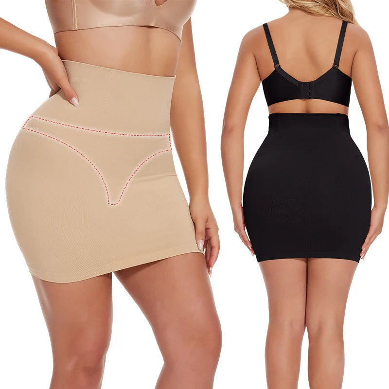 Mezze sottoveste per sotto il vestito Donna Shapewear Controllo della pancia Vita sottile Body Shaper Mezze gonne Perizoma 2 in 1 Butt Lifter Biancheria intima