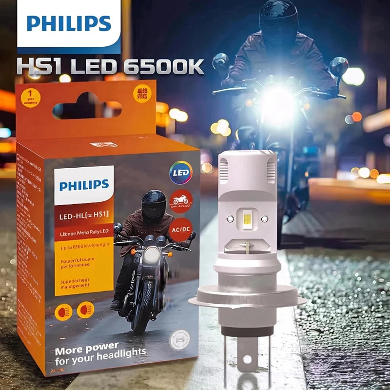Philips HS1 Faro LED Motore 6500K Lampada Bianca LED Luminoso Moto Fascio Alto Basso 12V PX43t Moto Lampadina 11636UMRX1