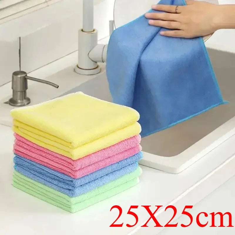 Asciugamano da cucina 5/10/20 pezzi, set di panni per pulizia grigio chiaro in fibra ultrafine, panno assorbente, morbido e smacchiato