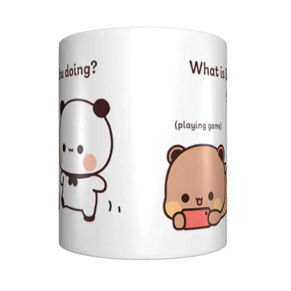 Tazze personalizzate per coppia Bubu Dudu Panda e Brownie Bear Tazza da caffè per tè al latte in ceramica fai-da-te