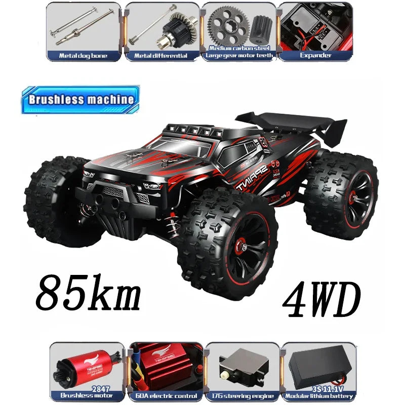1:14 85KM/H o 50KM/H 4WD RC Auto con telecomando a LED Camion Drift Monster 4x4 ad alta velocità per bambini Vs Wltoys 144001 Giocattoli