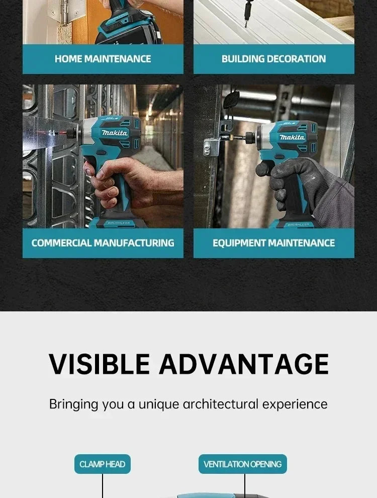 Makita DTD173 Blu 18V Avvitatore a Impulsi Brushless agli Ioni di Litio, Utensile Multifunzione, Trapano, Utensile Elettrico con Batteria 18650