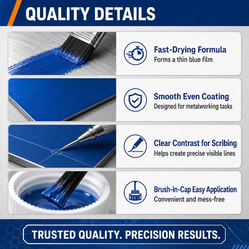 DYKEM 80400 Inchiostro Blu Acciaio per Marcatura Metalli 8oz 236ml, a Rapida Asciugatura, per Macchinisti e Lavorazioni CNC