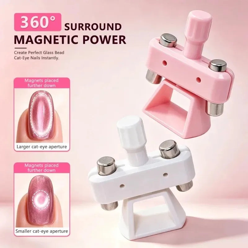 New Rotatable Glass Bead Cat-Eye Nail Art Magnet Gyroscope 3D Strong Magnet No Skills Cat Eye Effect Nail Art Tool for Beginners