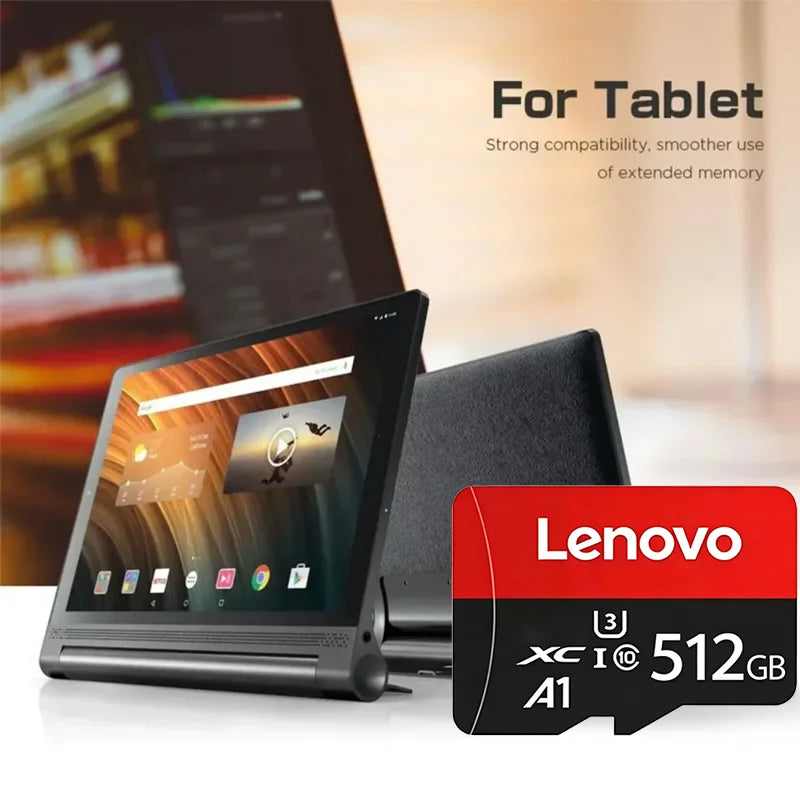 Scheda TF Lenovo ad Alta Velocità 512GB per Videosorveglianza, Micro SD 128GB 1TB, Scheda di Memoria ad Alta Durabilità Classe 10 U3 per Telecamera CCTV e Dashcam