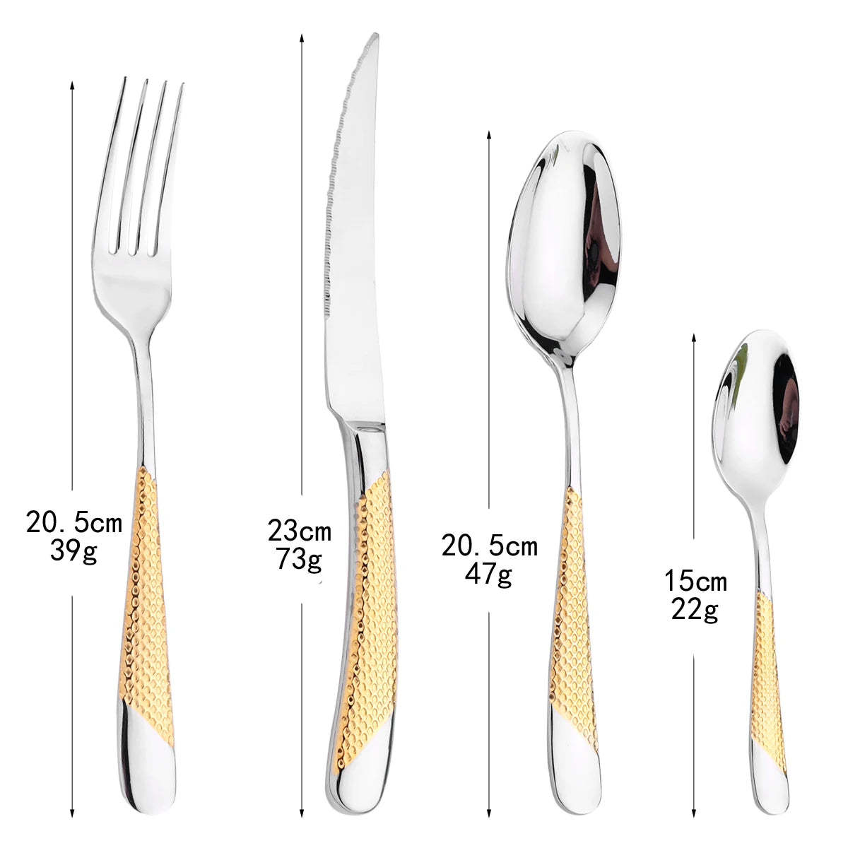 Set di posate in acciaio inossidabile da 16 pezzi - Set di posate nere, lucidate a specchio, lavabili in lavastoviglie, include coltelli, forchette e cucchiai